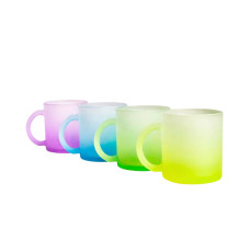 Caneca de vidro degradê fosco 350ml personalizada
