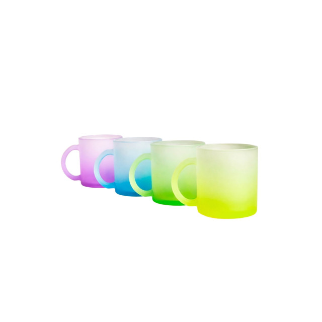 Caneca de vidro degradê fosco 350ml personalizada