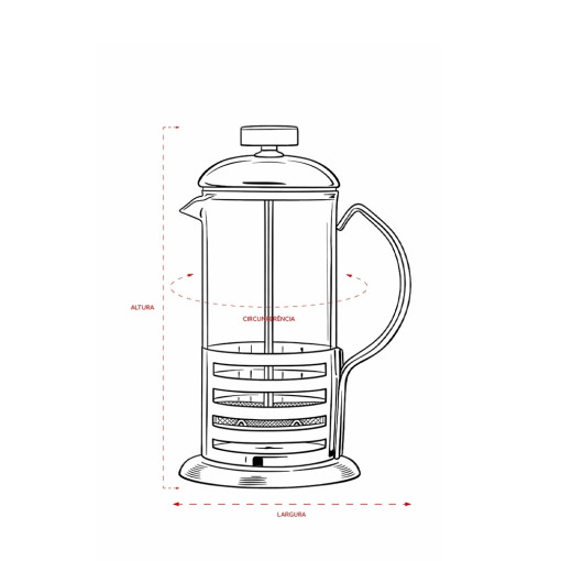 Cafeteira prensa francesa 350ml personalizada