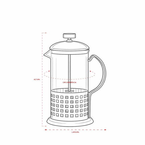 Cafeteira prensa francesa 600ml personalizada
