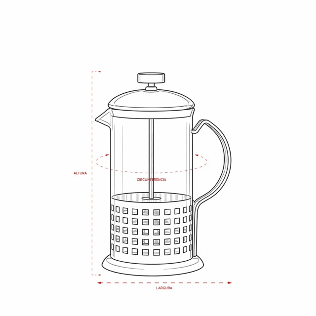 Cafeteira prensa francesa 600ml personalizada