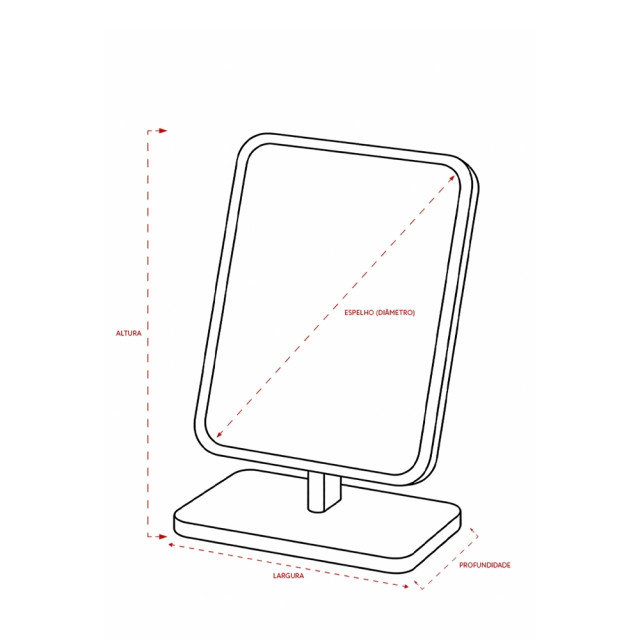 Espelho de mesa em mdf personalizado