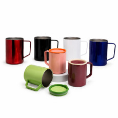 Caneca inox brilho parede dupla 270ml personalizada