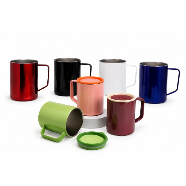 Caneca inox brilho parede dupla 270ml personalizada