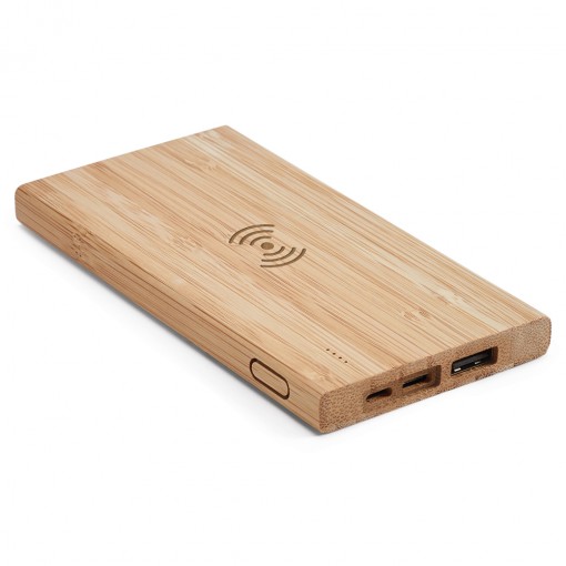 Bateria Power Bank 5.000 Mah Em Bambu Personalizado Bateria Power Bank 5.000 Mah Em Bambu Personalizado