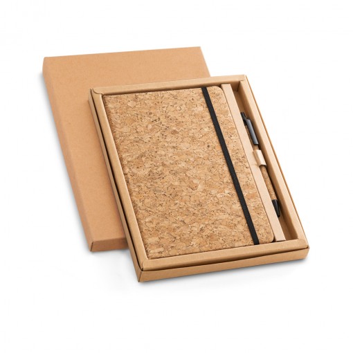 Bloco De Notas A5 E Esferográfica Em Cortiça Para Brinde Bloco De Notas A5 E Esferográfica Em Cortiça Para Brinde