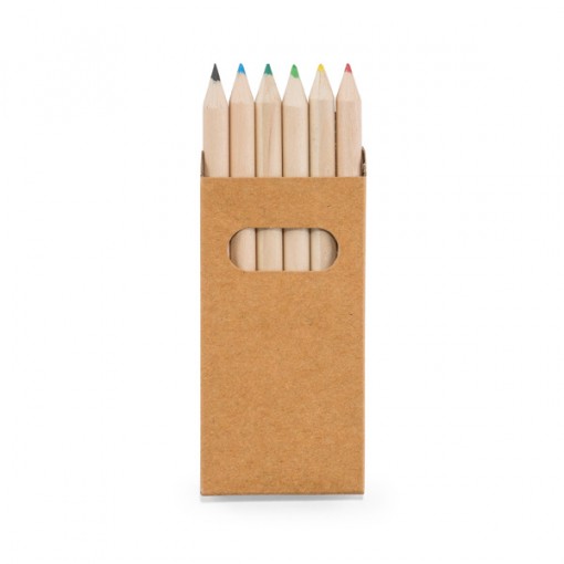 Caixa Com 6 Mini Lápis De Cor Personalizado Caixa Com 6 Mini Lápis De Cor Personalizado