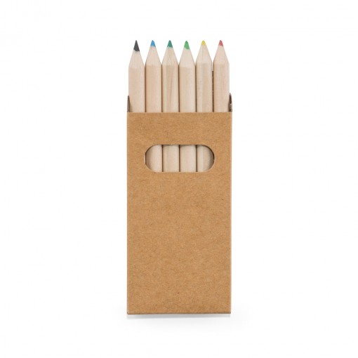 Caixa De Cartão Com 6 Mini Lápis De Cor Personalizado Caixa De Cartão Com 6 Mini Lápis De Cor Personalizado