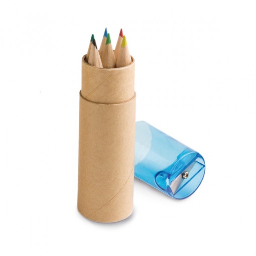 Caixa De Cartão Com 6 Mini Lápis De Cor Personalizado Caixa De Cartão Com 6 Mini Lápis De Cor Personalizado
