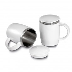 Caneca plástica interior em inox personalizada