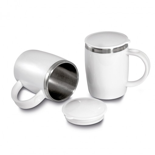 Caneca plástica interior em inox personalizada Caneca plástica interior em inox personalizada