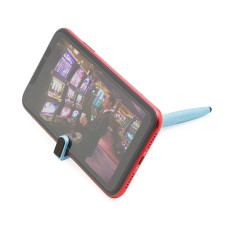 Caneta fibra de bambu touch porta celular personalizada