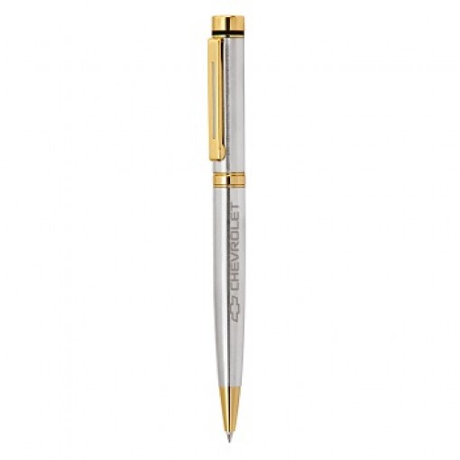 Caneta Metal Com Detalhes Em Dourado Personalizada Caneta Metal Com Detalhes Em Dourado Personalizada