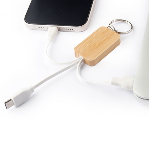 Chaveiro De Capa De Bambu Com Cabo Para Carregamento Usb Personalizado Chaveiro De Capa De Bambu Com Cabo Para Carregamento Usb Personalizado