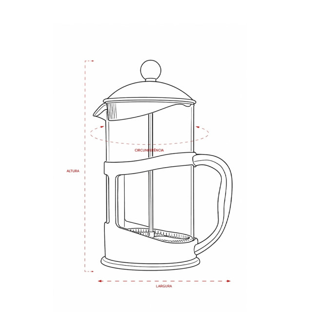 Cafeteira prensa francesa 1L personalizada