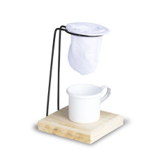 Kit café caneca + coador personalizado