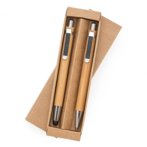 Kit Ecológico Caneta E Lapiseira Bambu Promocional Kit Ecológico Caneta E Lapiseira Bambu Promocional