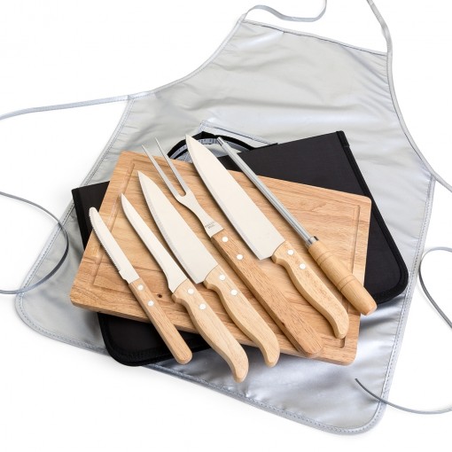 Kit Talheres Para Churrasco Com 8 Peças Personalizado Kit Talheres Para Churrasco Com 8 Peças Personalizado