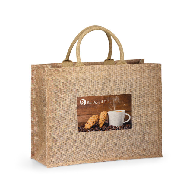 Sacola juta alça curta personalizada