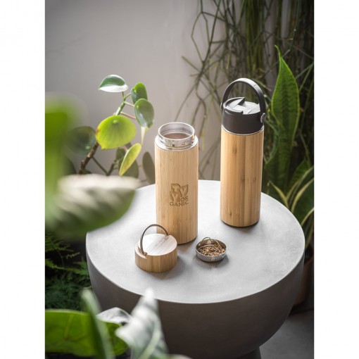 Squeeze 440Ml Em Bambu E Inox Personalizado Squeeze 440Ml Em Bambu E Inox Personalizado
