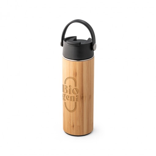 Squeeze 440Ml Em Bambu E Inox Personalizado Squeeze 440Ml Em Bambu E Inox Personalizado