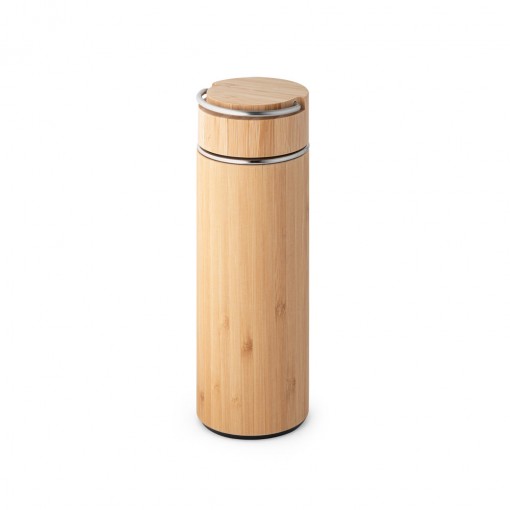 Squeeze 440Ml Em Bambu E Inox Promocional Squeeze 440Ml Em Bambu E Inox Promocional