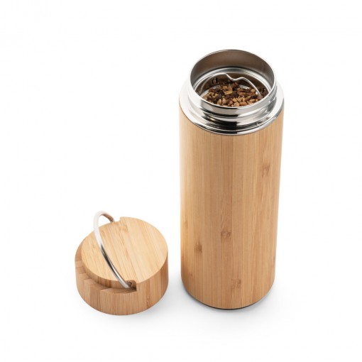 Squeeze 440Ml Em Bambu E Inox Promocional Squeeze 440Ml Em Bambu E Inox Promocional