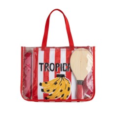 Kit sacola pvc + toalha de praia + frescobol