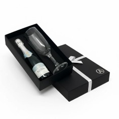 Kit mini espumante + taça e caixa personalizada